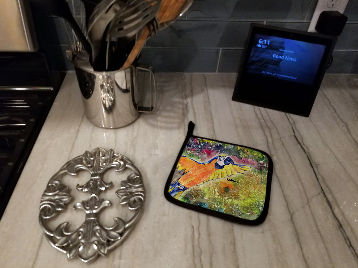 Parrot  Parrot Head Pot Holder Set of 2 Heat Resistant Quilted Hot Pads 7.5 x 7.5 Inch, Insulated Kitchen Trivets for Cooking & Baking