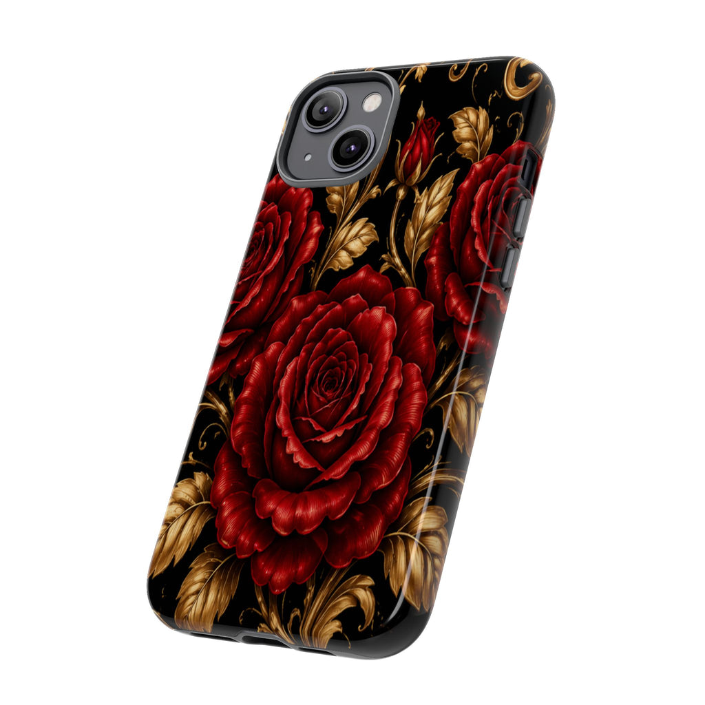 Tough Cases — Vintage Red Rose Floral Phone Case