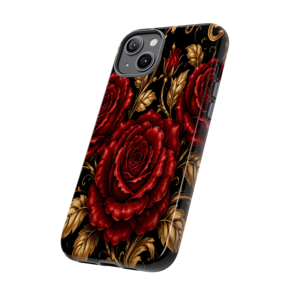 Tough Cases — Vintage Red Rose Floral Phone Case