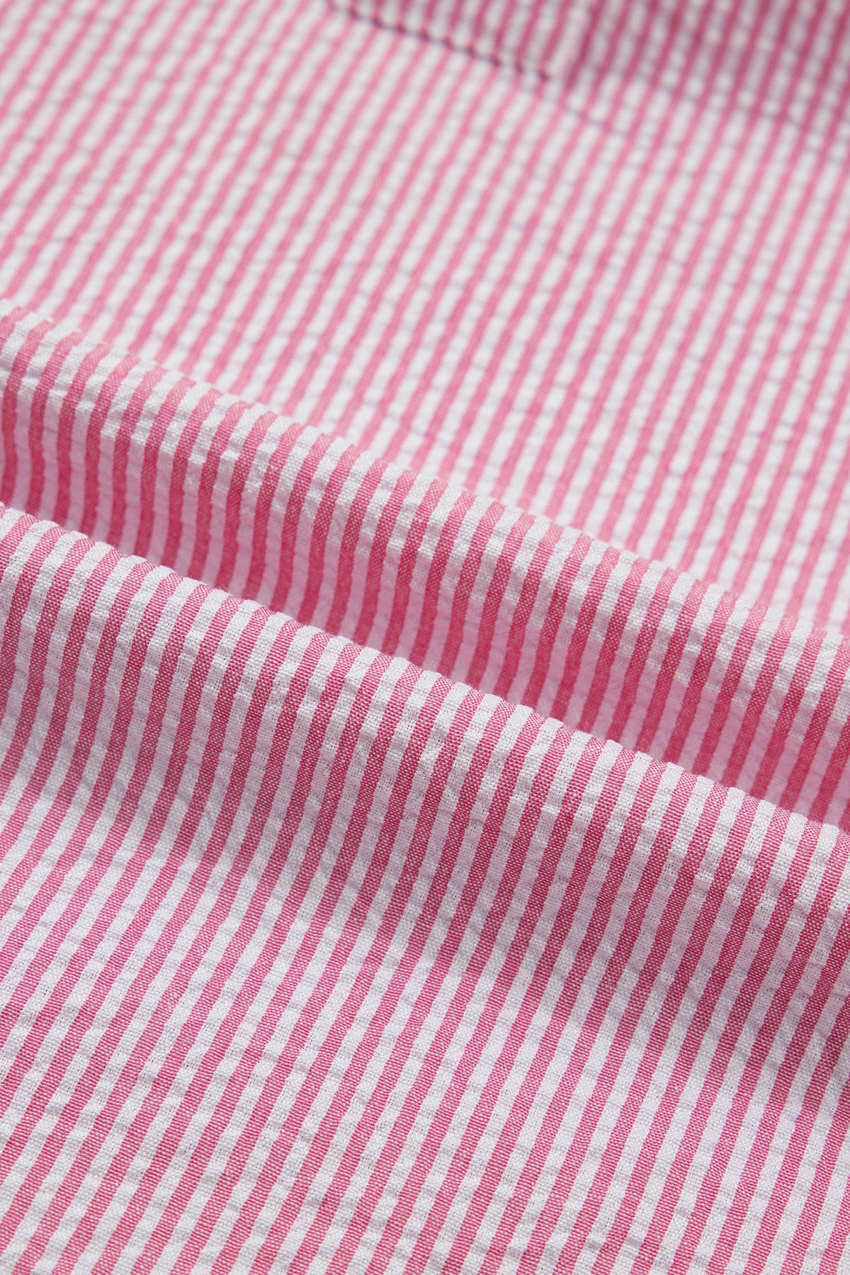 Stripe Short Bubble Sleeve Split V-Neck Blouse