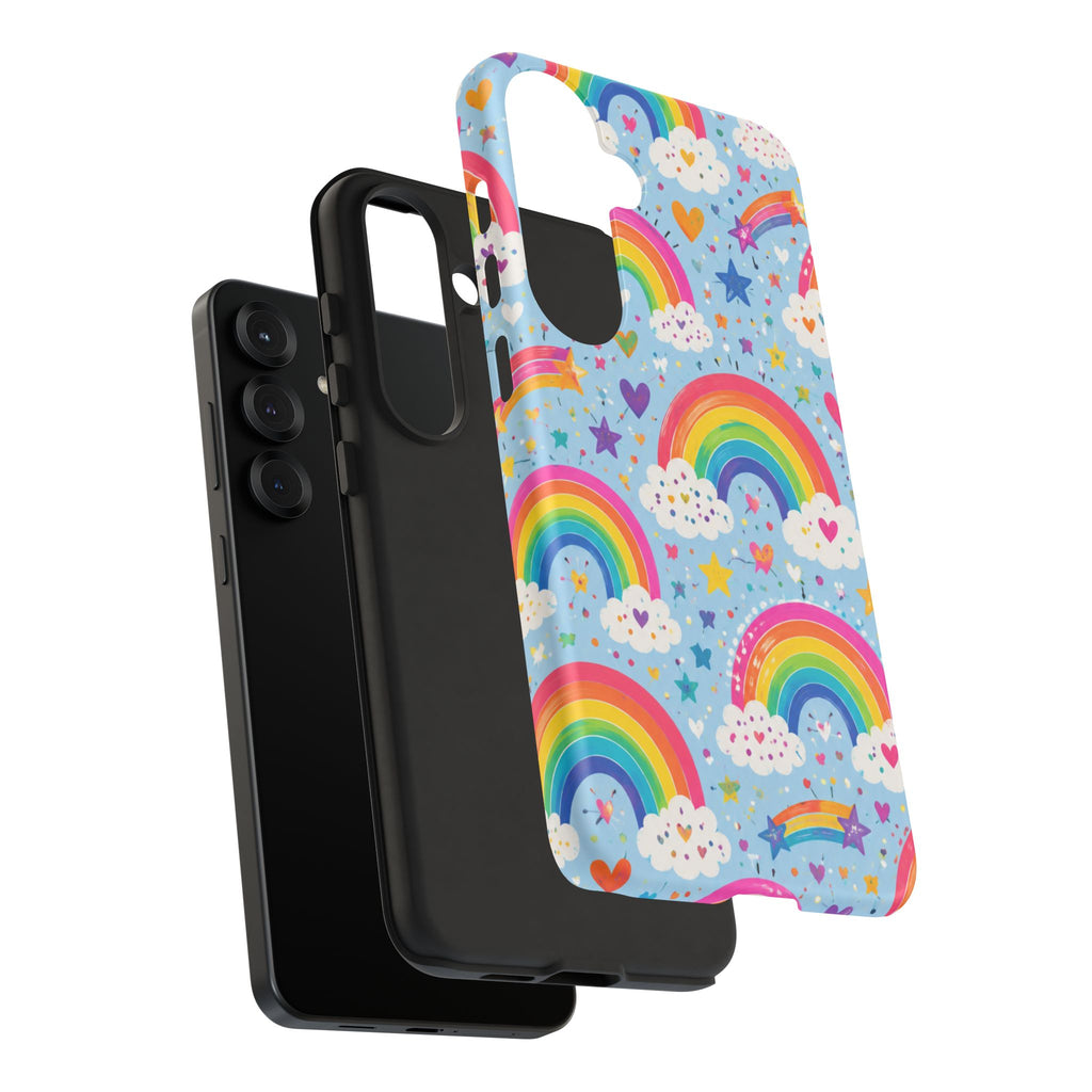 Rainbow Clouds Phone Case — Cute Pastel Rainbow Pattern Tough Case