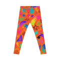 Vibrant Neon Doodle Leggings — Bold Abstract All-Over Print for Casual Wear