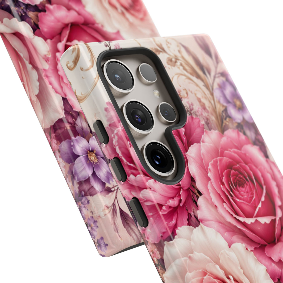 Pink Vintage Roses phone case | floral iPhone cover