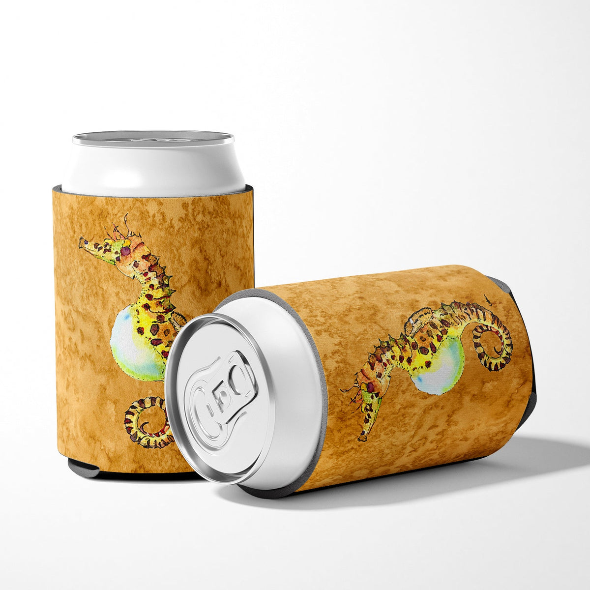 Seahorse Can or Bottle Hugger Cooler Sleeve for Standard 12 oz Cans, Insulated Foam Beer & Soda Can Hugger Reusable