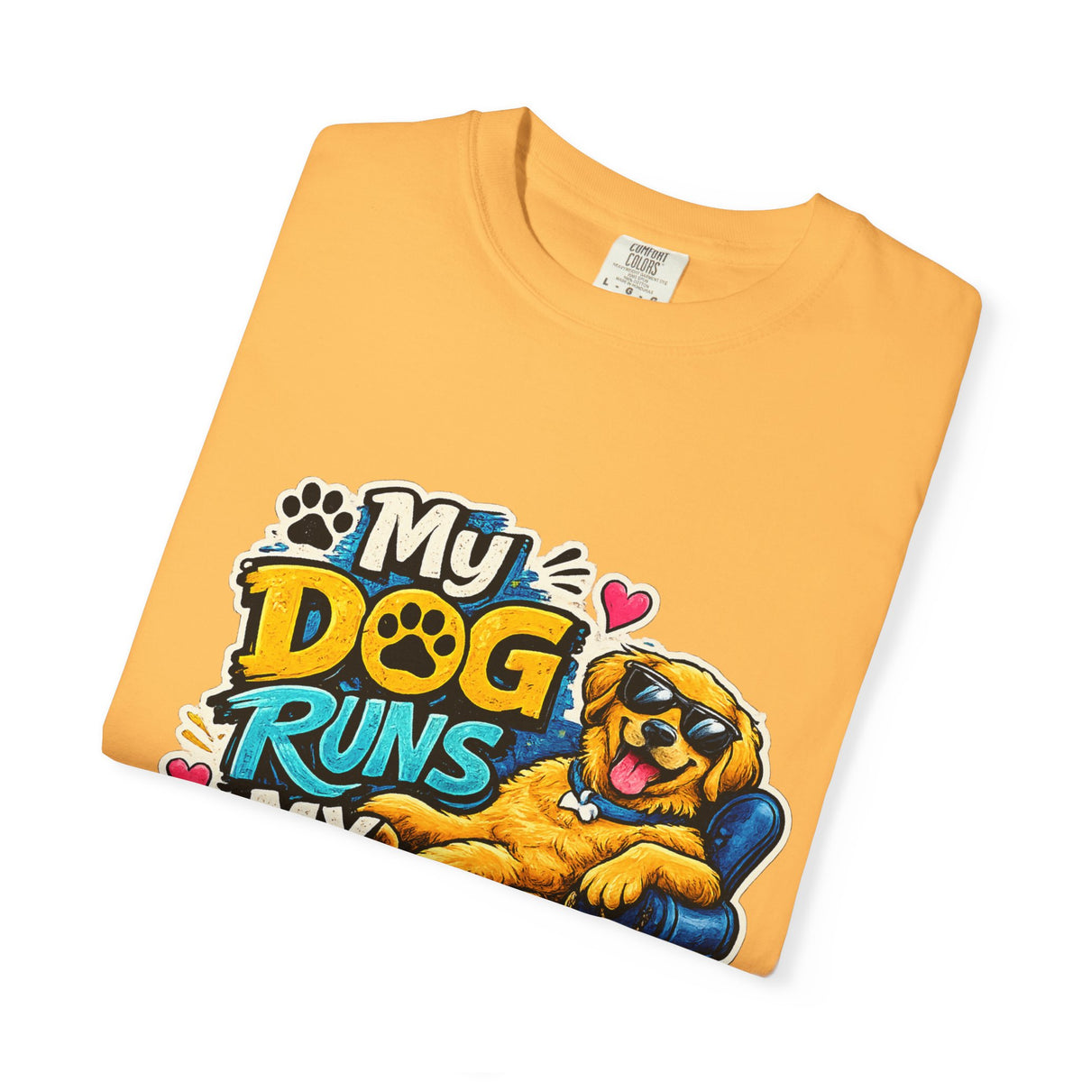 My Dog Runs My Life T-shirt | Funny Dog Lover Tee