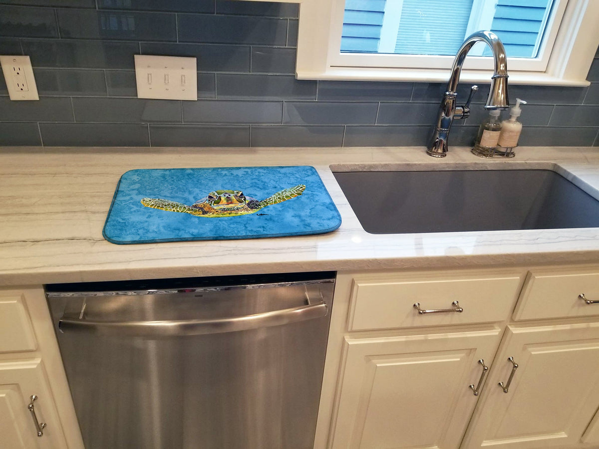 Turtle Dish Drying Mat Absorbent Dish Drying Mat Pad for Kitchen Counter Dish Drainer Mat for Countertop, 14 x 21", Multicolor