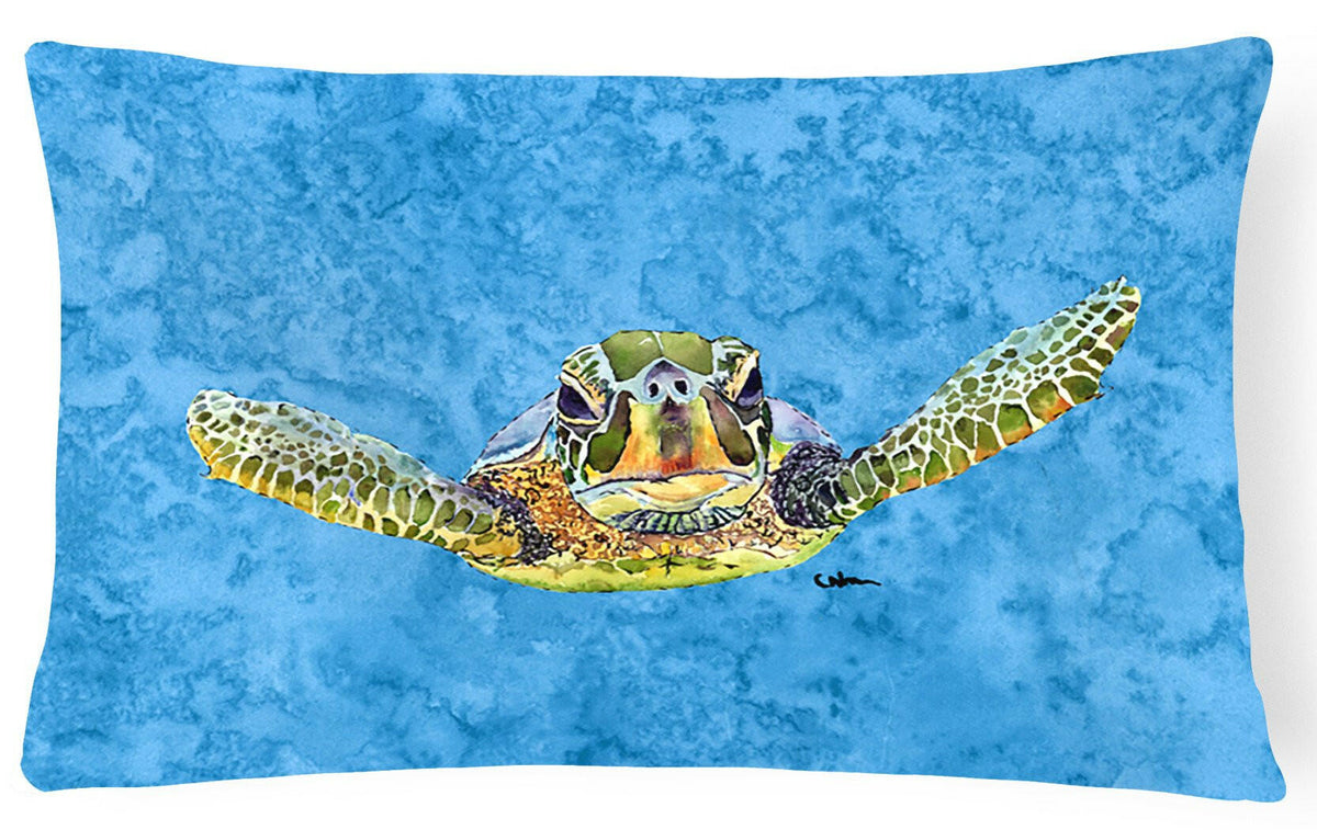 Turtle Decorative Throw Pillow 12x16 Indoor Outdoor Accent Cushion, Fabric Cover with Insert for Sofa, Bed, Porch & Living Room