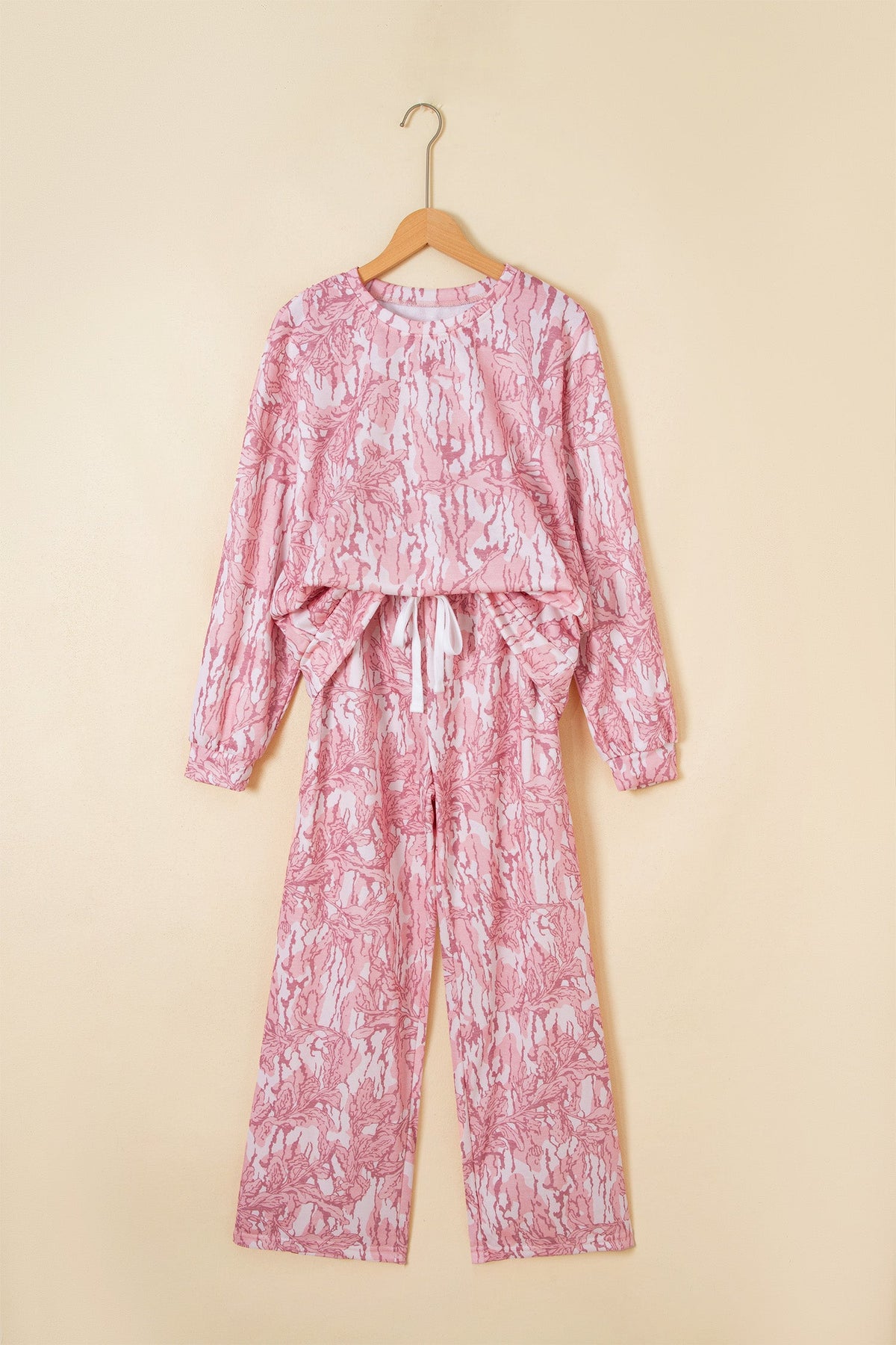 Floral Camo Sweatshirt & Drawstring Pants Set