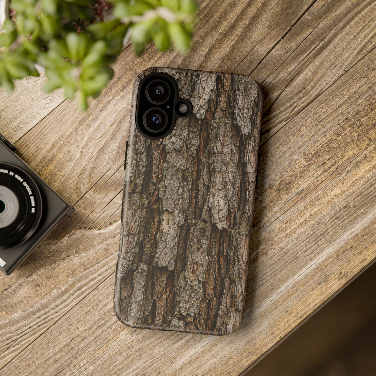 Bark Texture Phone Case - Rugged Woodland Camouflage for Nature Lovers