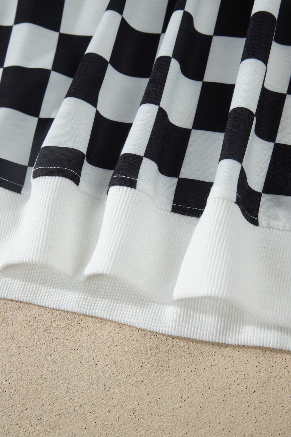 Checker Colorblock Mock Neck Top & Short Set