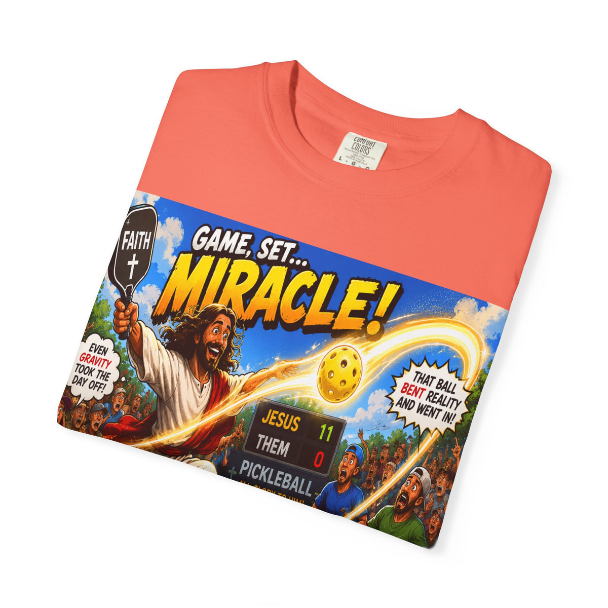 Game, Set, Miracle! Jesus Pickleball Graphic T-Shirt