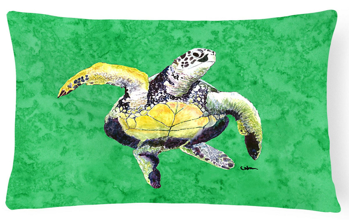 Turtle Decorative Throw Pillow 12x16 Indoor Outdoor Accent Cushion, Fabric Cover with Insert for Sofa, Bed, Porch & Living Room