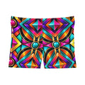 Geometric Neon Mosaic Women's Shorts — Bright Kaleidoscope AOP