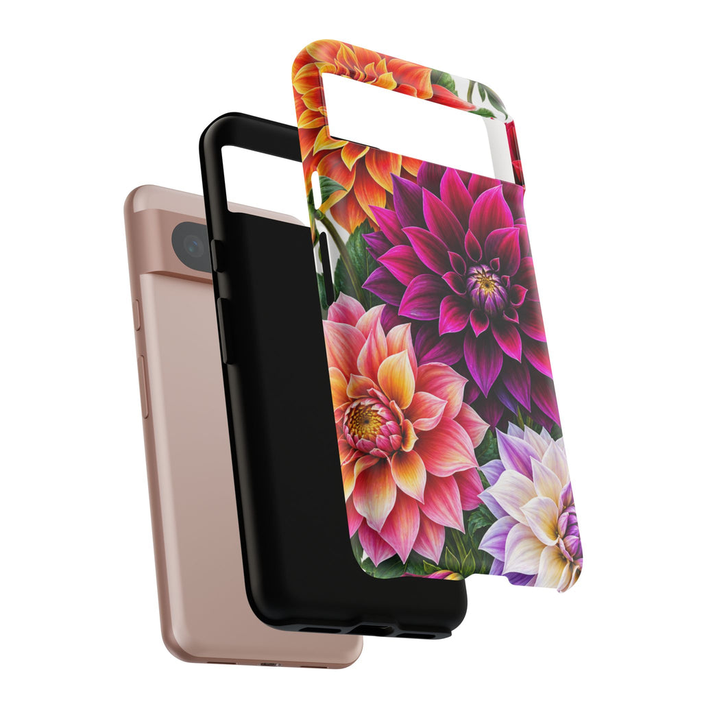 Floral Dahlia Tough Phone Case — Vibrant Protective Floral Phone Cover