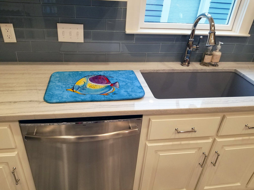 Tropical Fish Dish Drying Mat Absorbent Dish Drying Mat Pad for Kitchen Counter Dish Drainer Mat for Countertop, 14 x 21", Multicolor