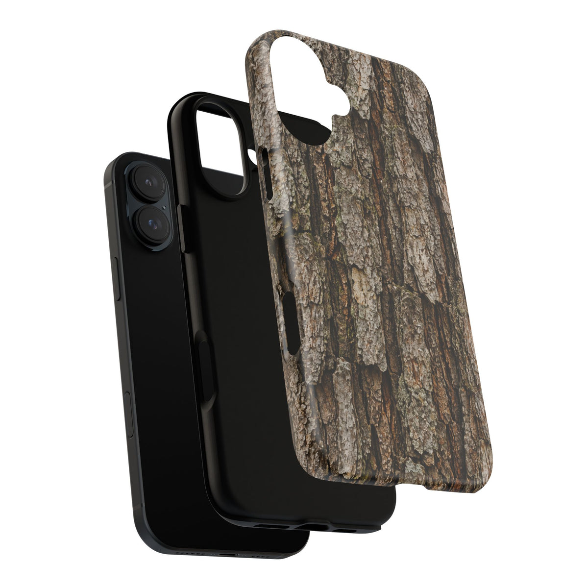 Bark Texture Phone Case - Rugged Woodland Camouflage for Nature Lovers