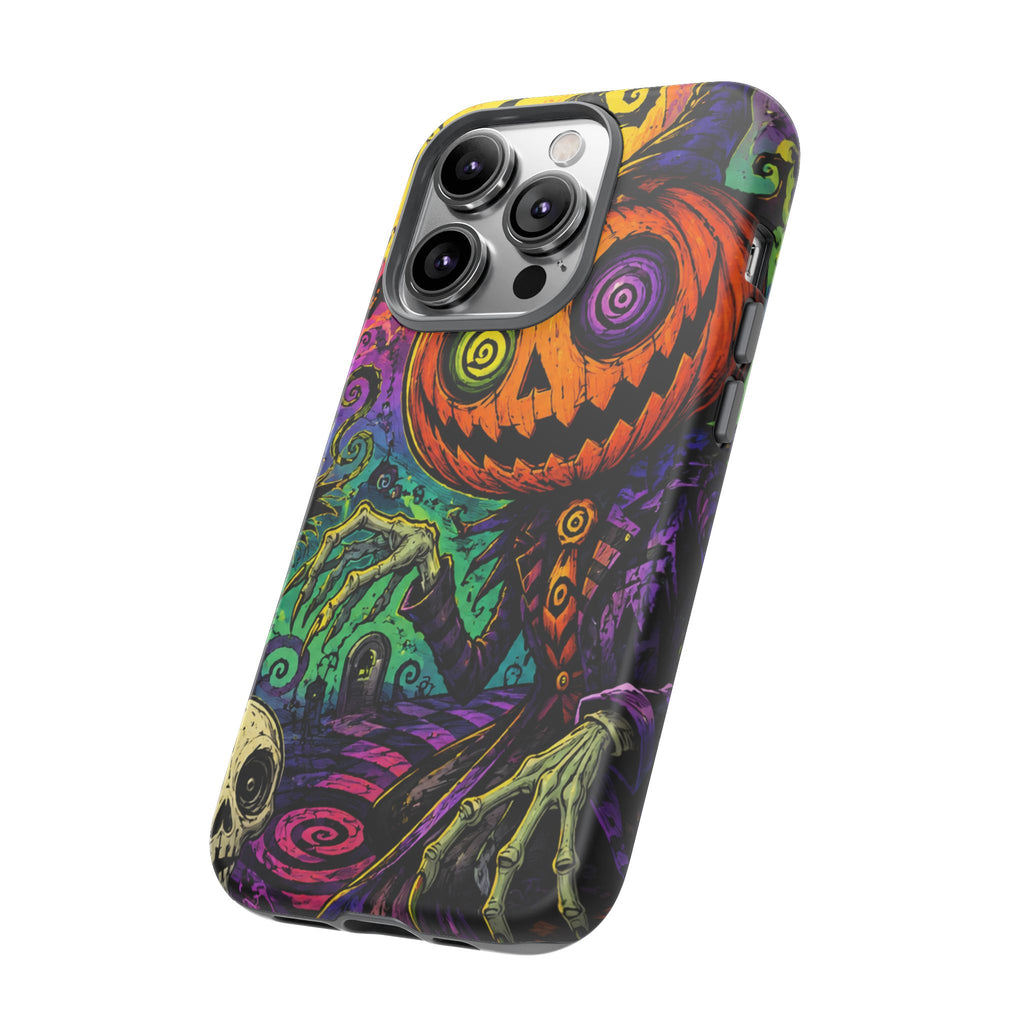 Halloween Pumpkin Skull Phone Case — Psychedelic Jack-o'-Lantern Tough Case