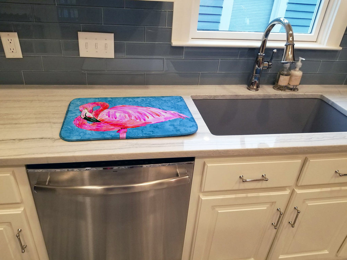 Flamingo Dish Drying Mat Absorbent Dish Drying Mat Pad for Kitchen Counter Dish Drainer Mat for Countertop, 14 x 21", Multicolor