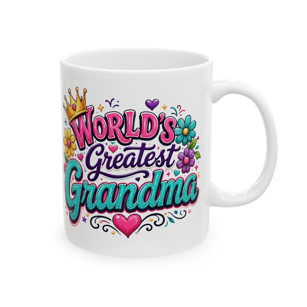 World's Greatest Grandma Mug | Floral Crown Ceramic Mug