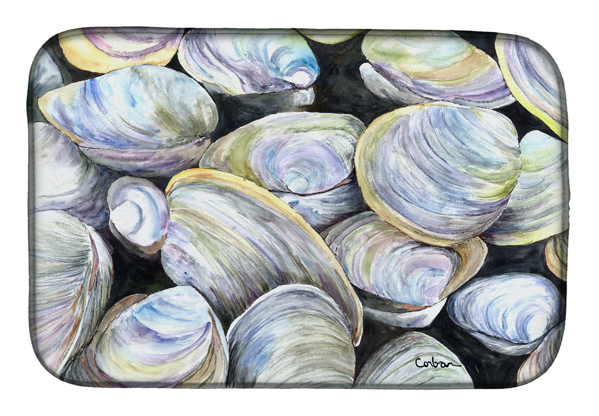 Clam Quahog Dish Drying Mat Absorbent Dish Drying Mat Pad for Kitchen Counter Dish Drainer Mat for Countertop, 14 x 21", Multicolor