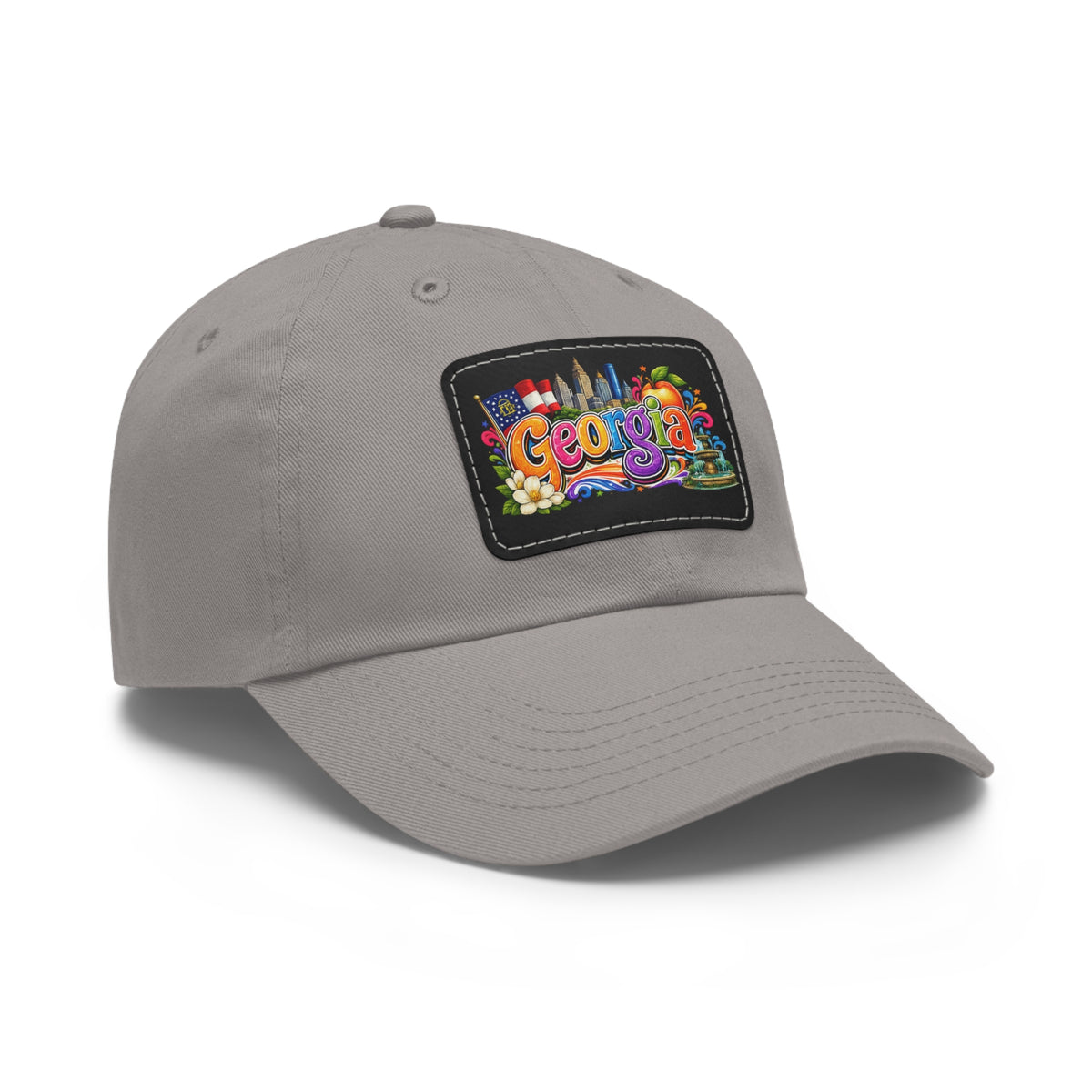 Georgia Colorful Patch Dad Hat | Leather Patch Cap