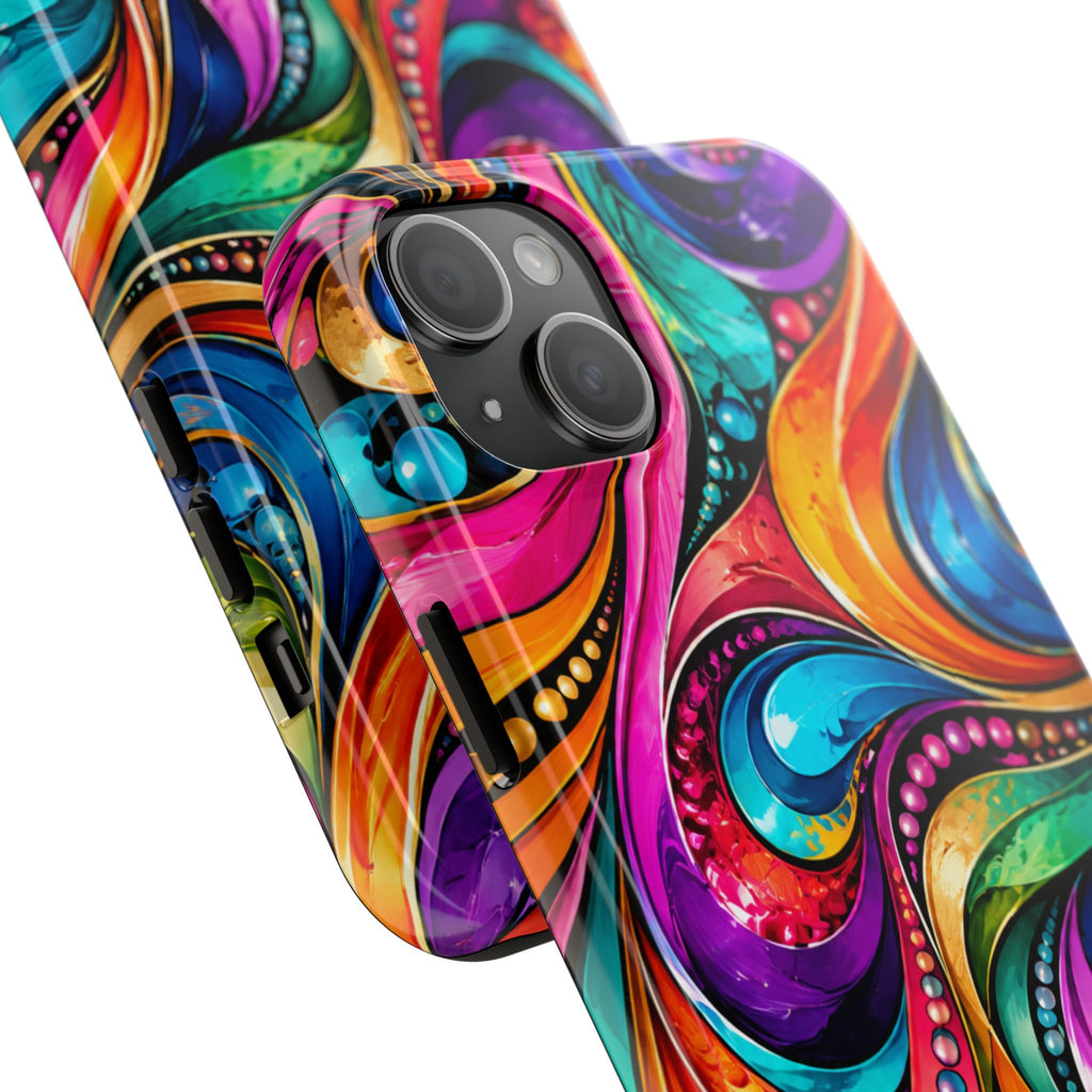 Colorful Swirl Tough Phone Case — Vibrant Abstract Protective Cover