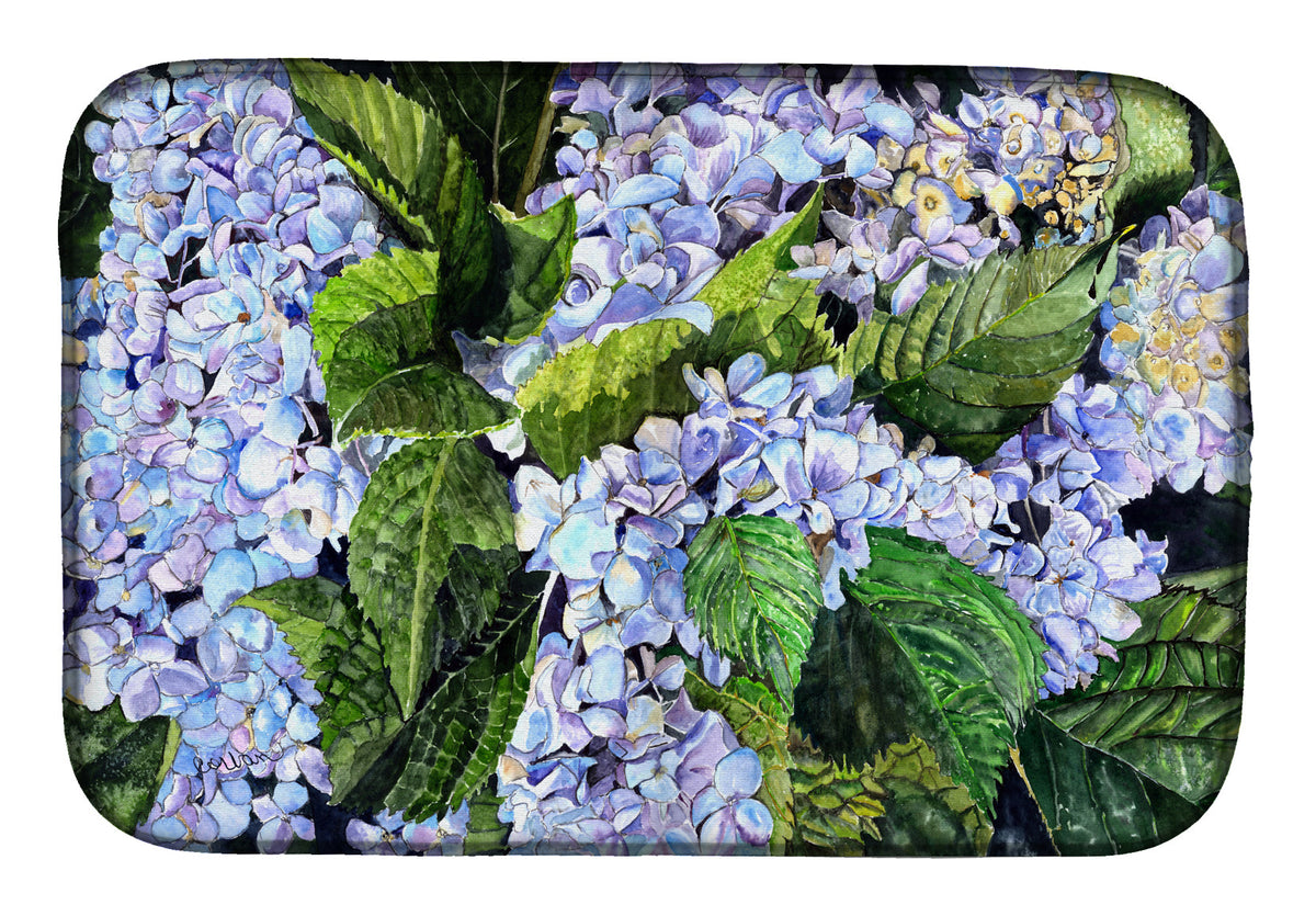 Hydrangea Dish Drying Mat Absorbent Dish Drying Mat Pad for Kitchen Counter Dish Drainer Mat for Countertop, 14 x 21", Multicolor