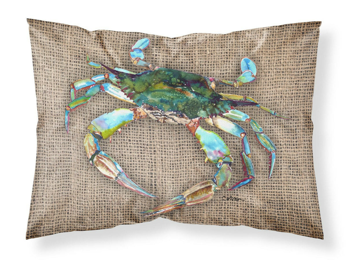 Blue Crab on Faux Burlap Standard Pillowcase Lightweight Super Soft Easy Care Decorative Artwork Pillowcase, Standard