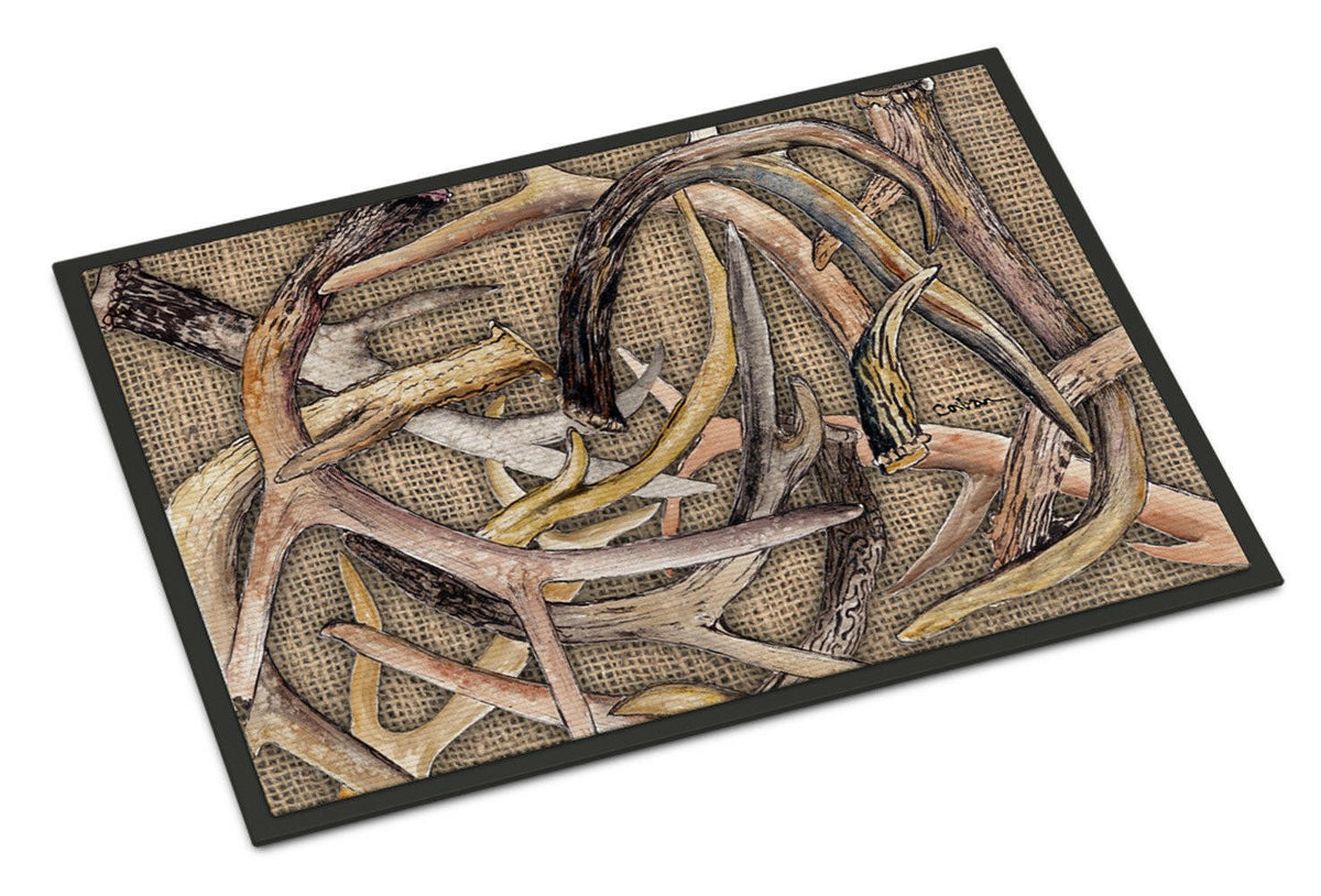 Deer Horns Doormat Indoor Outdoor 18H X 27W Front Door Mat Rugs for Entryway, Non Slip Washable
