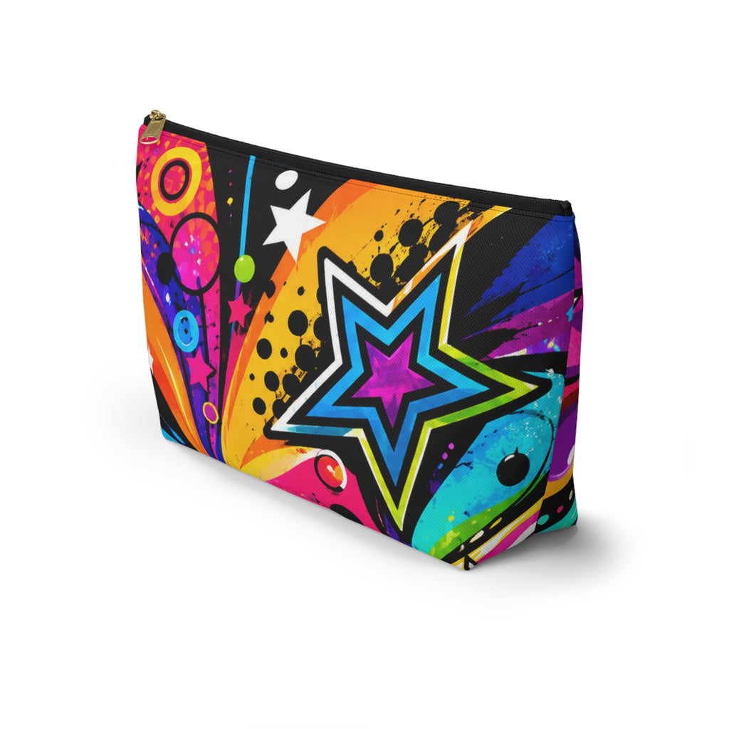 Colorful Pop Art Accessory Pouch — Starburst Cosmetic Bag