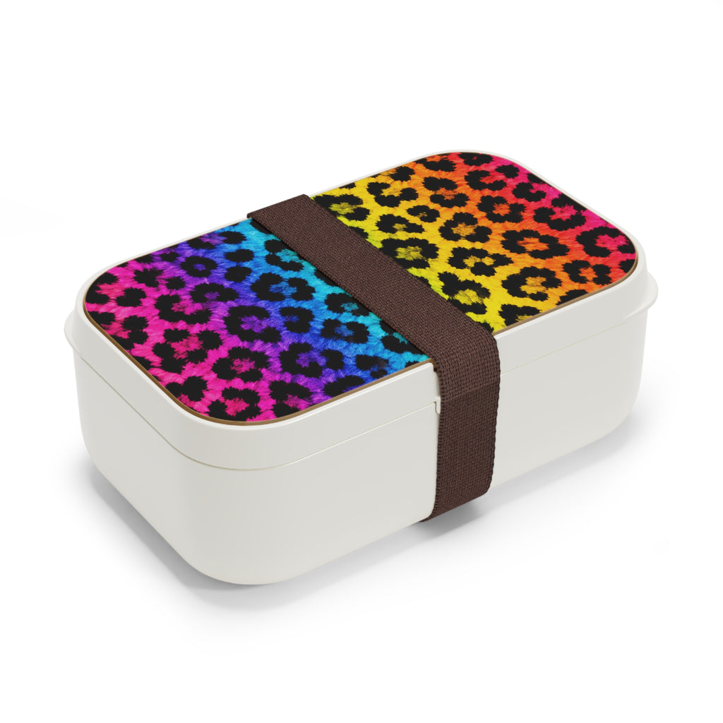 Rainbow Leopard Bento Box - Colorful Animal Print Lunch Container