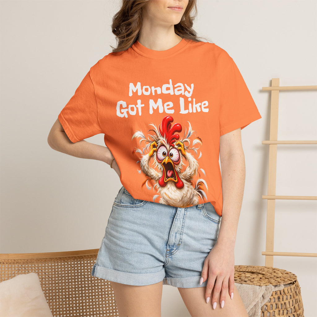 Copy of Monday Got Me Like T-Shirt — Funny Cartoon Chicken Graphic Tee