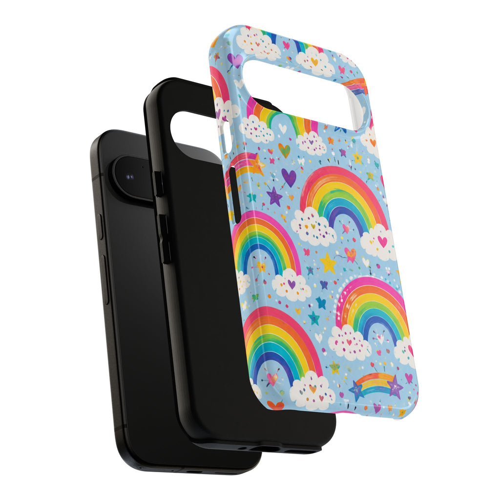 Rainbow Clouds Phone Case — Cute Pastel Rainbow Pattern Tough Case