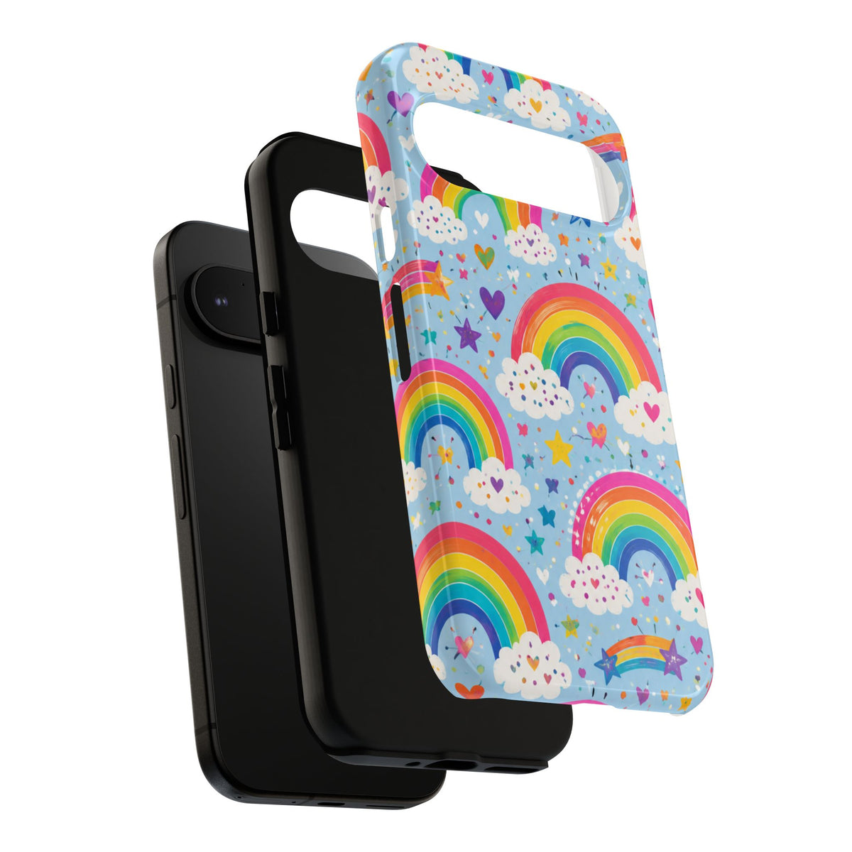 Rainbow Clouds Phone Case — Cute Pastel Rainbow Pattern Tough Case