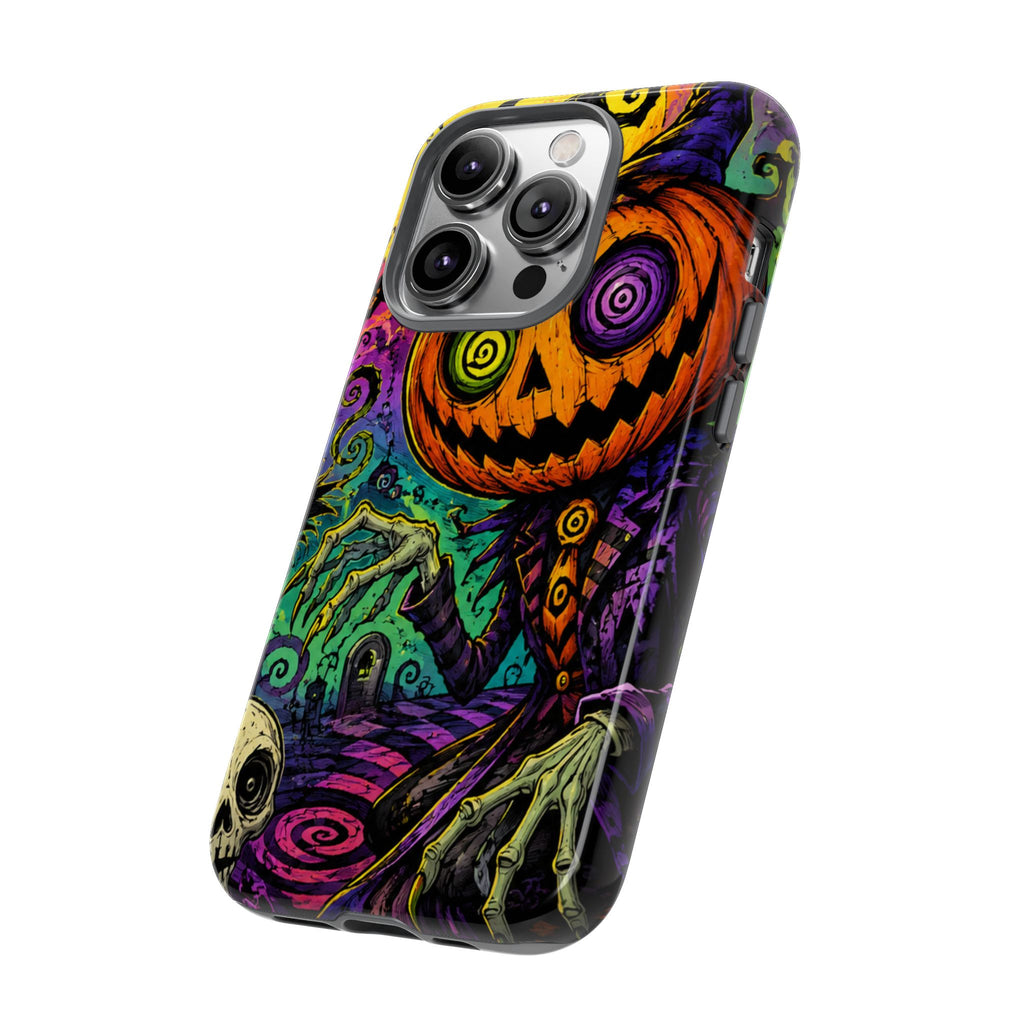 Halloween Pumpkin Skull Phone Case — Psychedelic Jack-o'-Lantern Tough Case