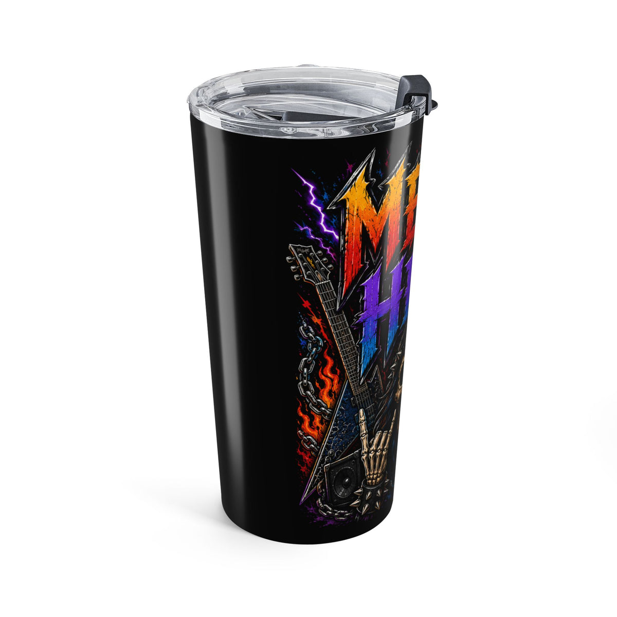 Metalhead Skull Tumbler 20oz | Rock Music Stainless Travel Cup