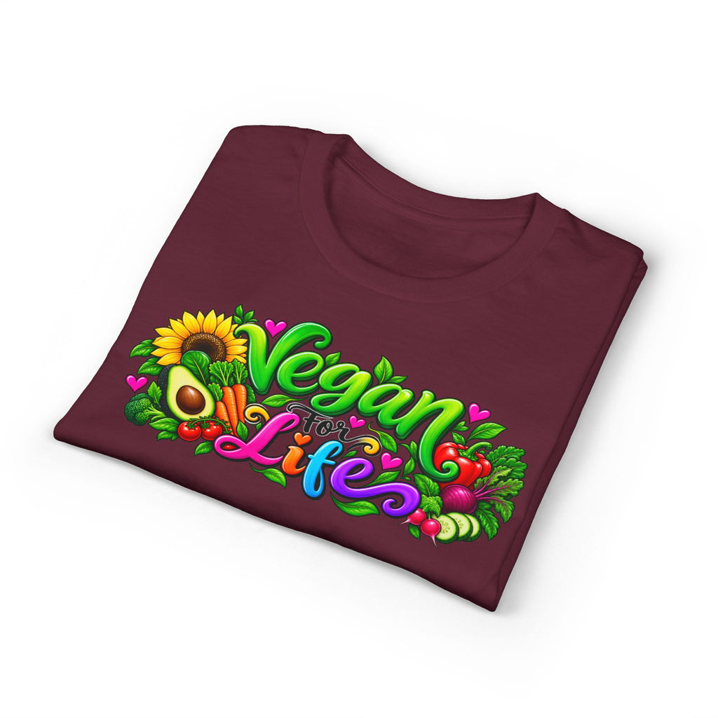 Vegan Life T‑Shirt — Colorful Sunflower & Avocado Plant-Based Pride Tee