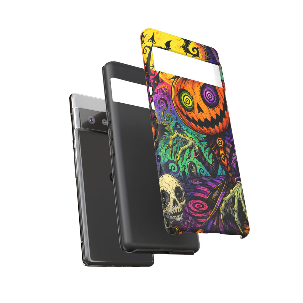Halloween Pumpkin Skull Phone Case — Psychedelic Jack-o'-Lantern Tough Case