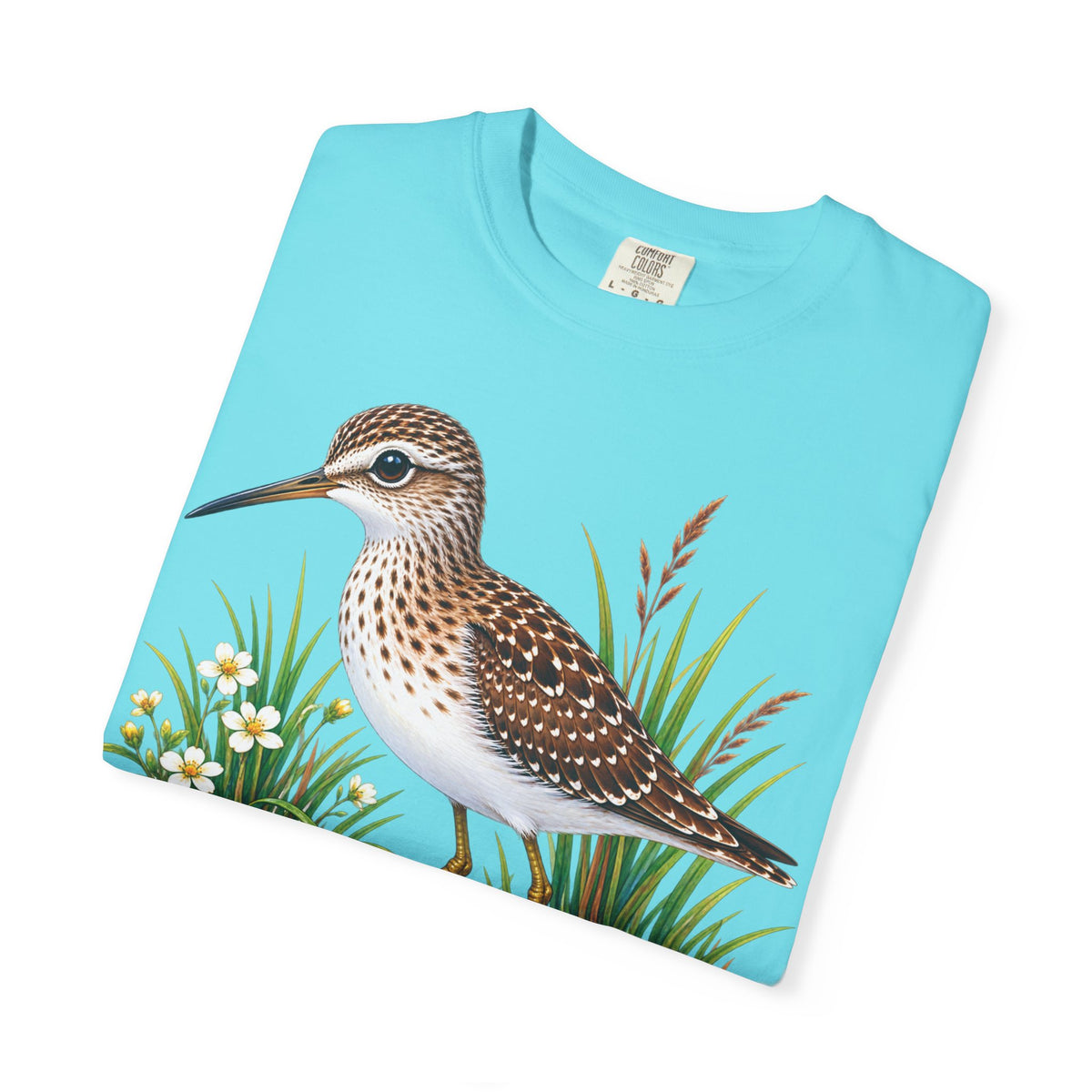 Shorebird Illustration T-Shirt — Marsh Sandpiper Graphic Tee