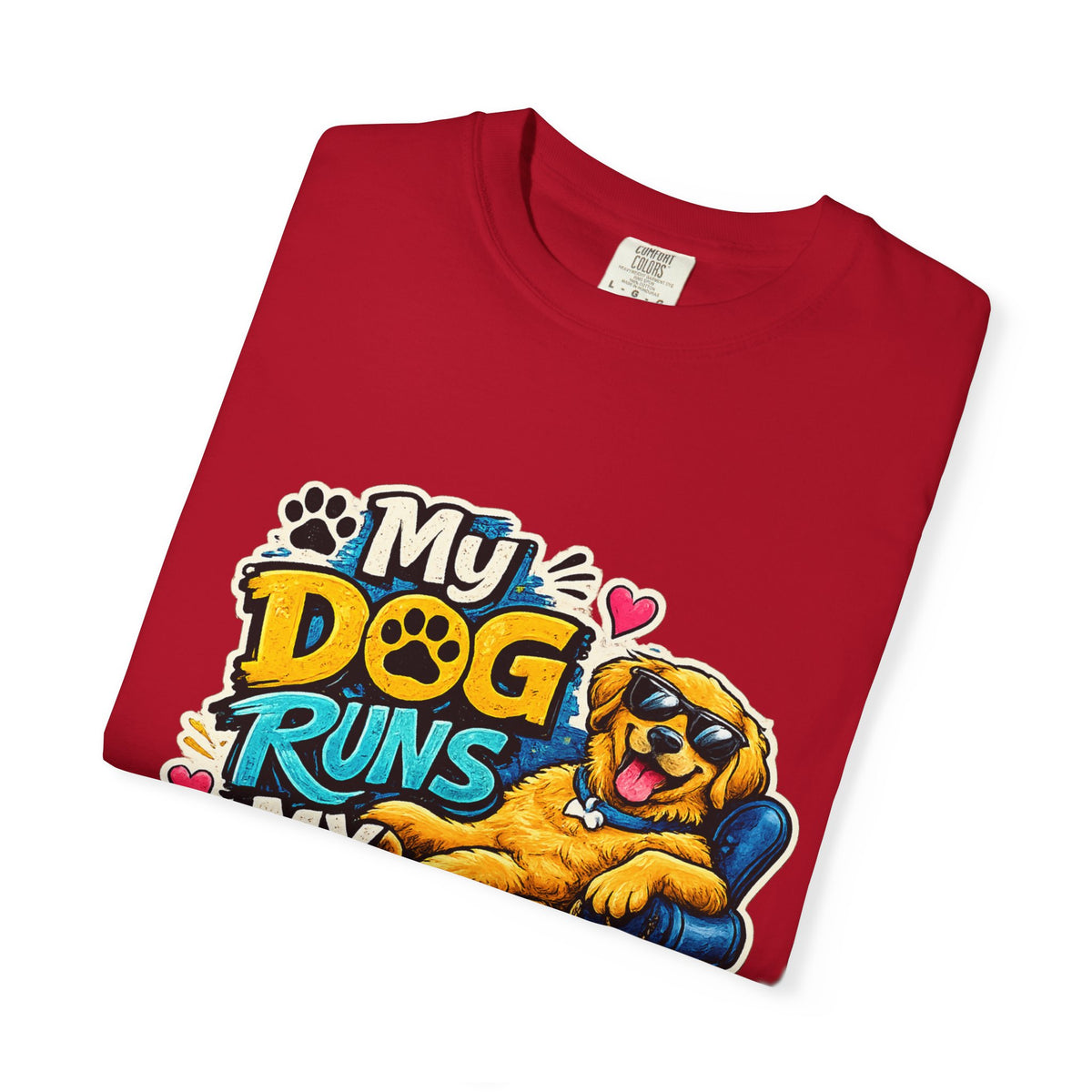 My Dog Runs My Life T-shirt | Funny Dog Lover Tee