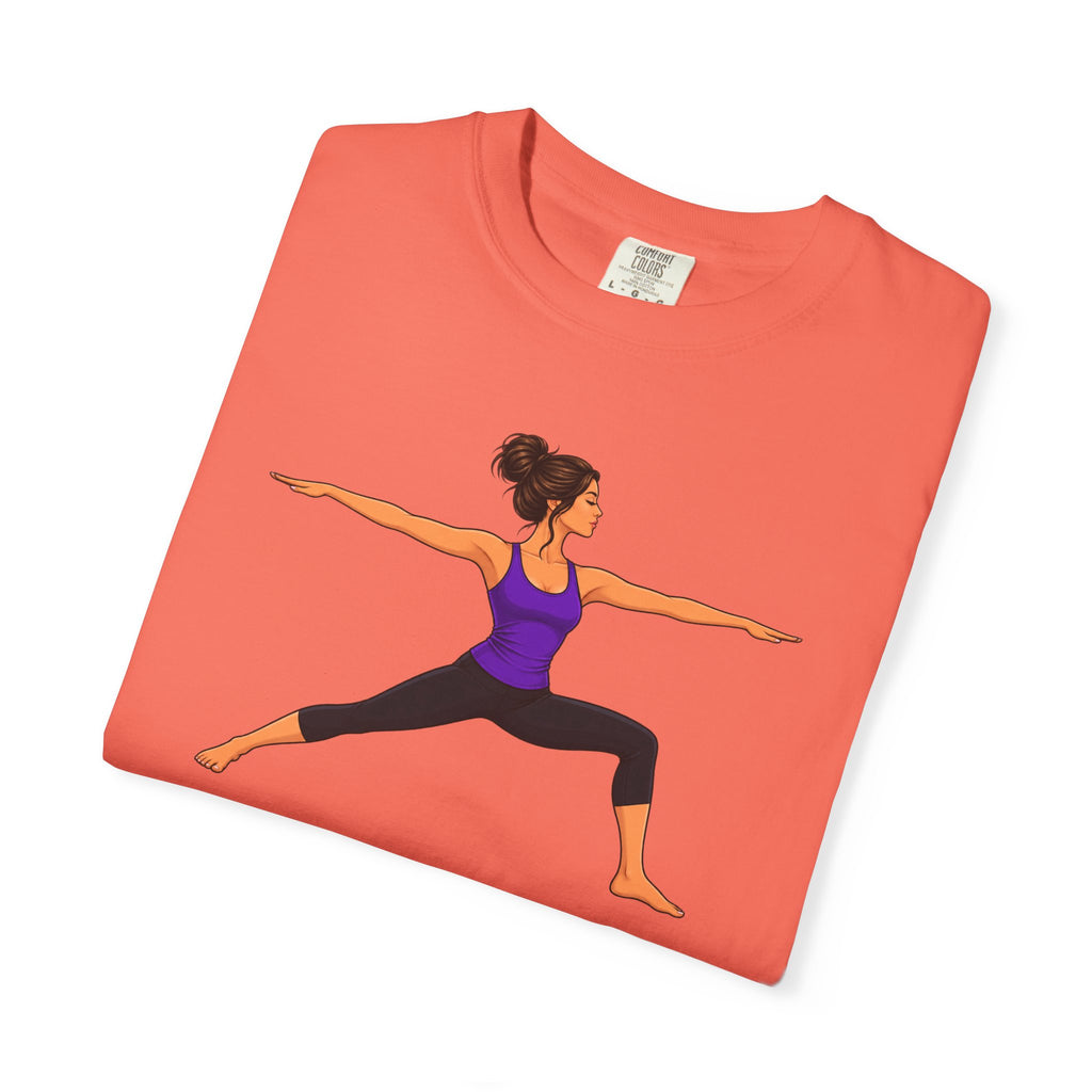 Yoga Warrior Pose T-Shirt | Woman in Virabhadrasana Illustration