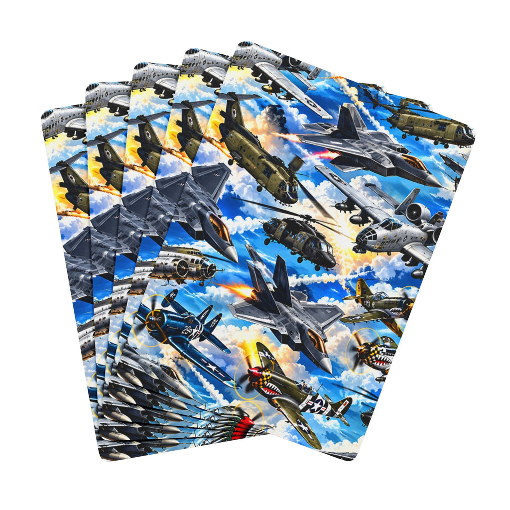 Vintage Military Aircraft Poker Playing Cards — Aviation Deck for Pilots & Collectors