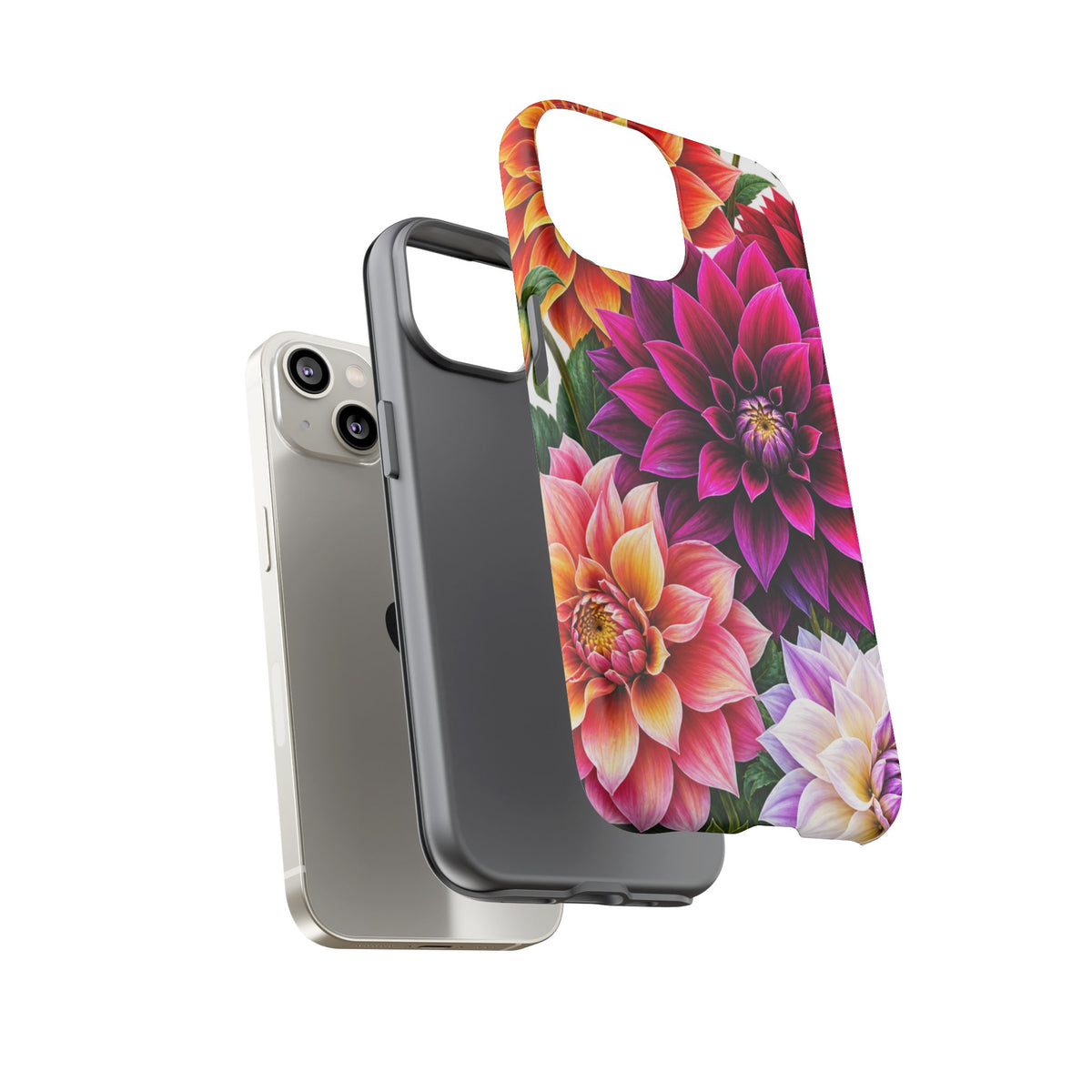 Floral Dahlia Tough Phone Case — Vibrant Protective Floral Phone Cover