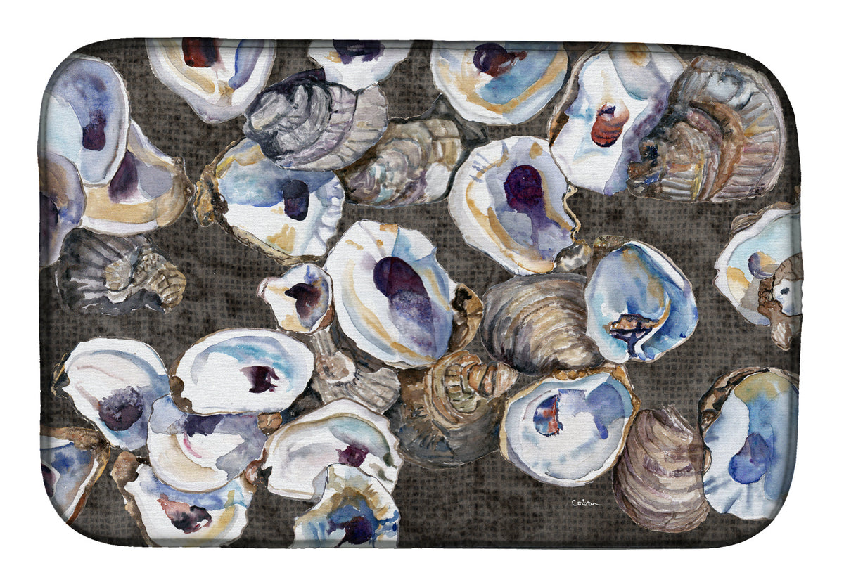 Oysters Dish Drying Mat Absorbent Dish Drying Mat Pad for Kitchen Counter Dish Drainer Mat for Countertop, 14 x 21", Multicolor
