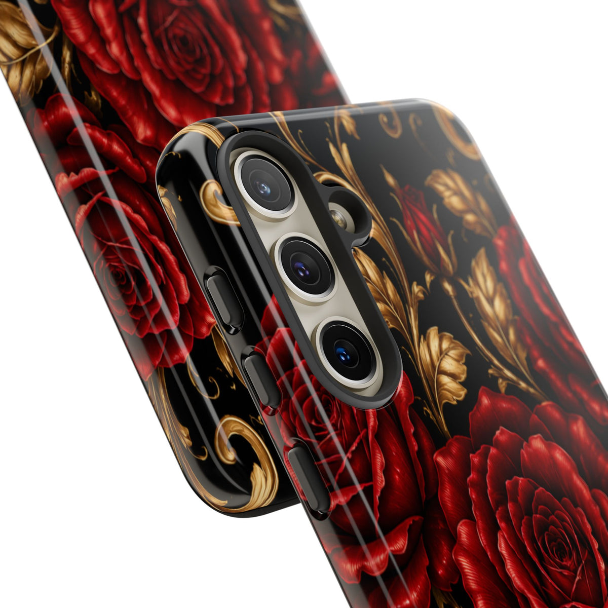 Tough Cases — Vintage Red Rose Floral Phone Case