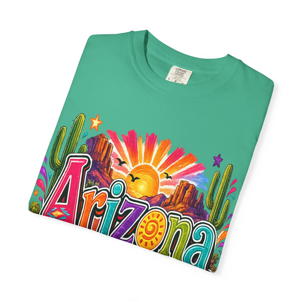 Arizona Desert Sunset T-shirt | Cactus, Saguaro, Floral Scenic Tee