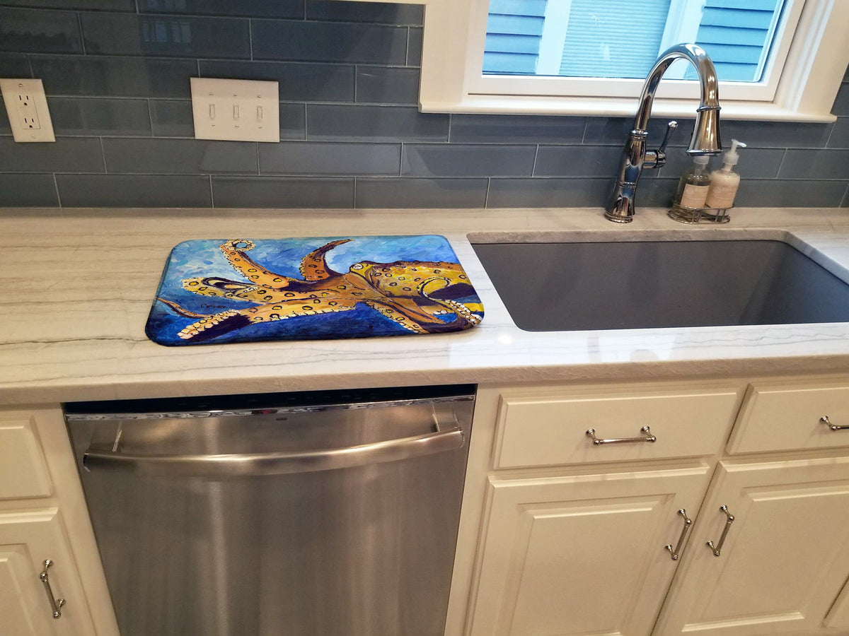 Octopus Dish Drying Mat Absorbent Dish Drying Mat Pad for Kitchen Counter Dish Drainer Mat for Countertop, 14 x 21", Multicolor