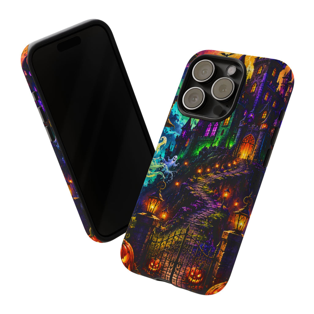 Halloween Haunted Castle Phone Case — Spooky Pumpkin & Ghost Tough Case