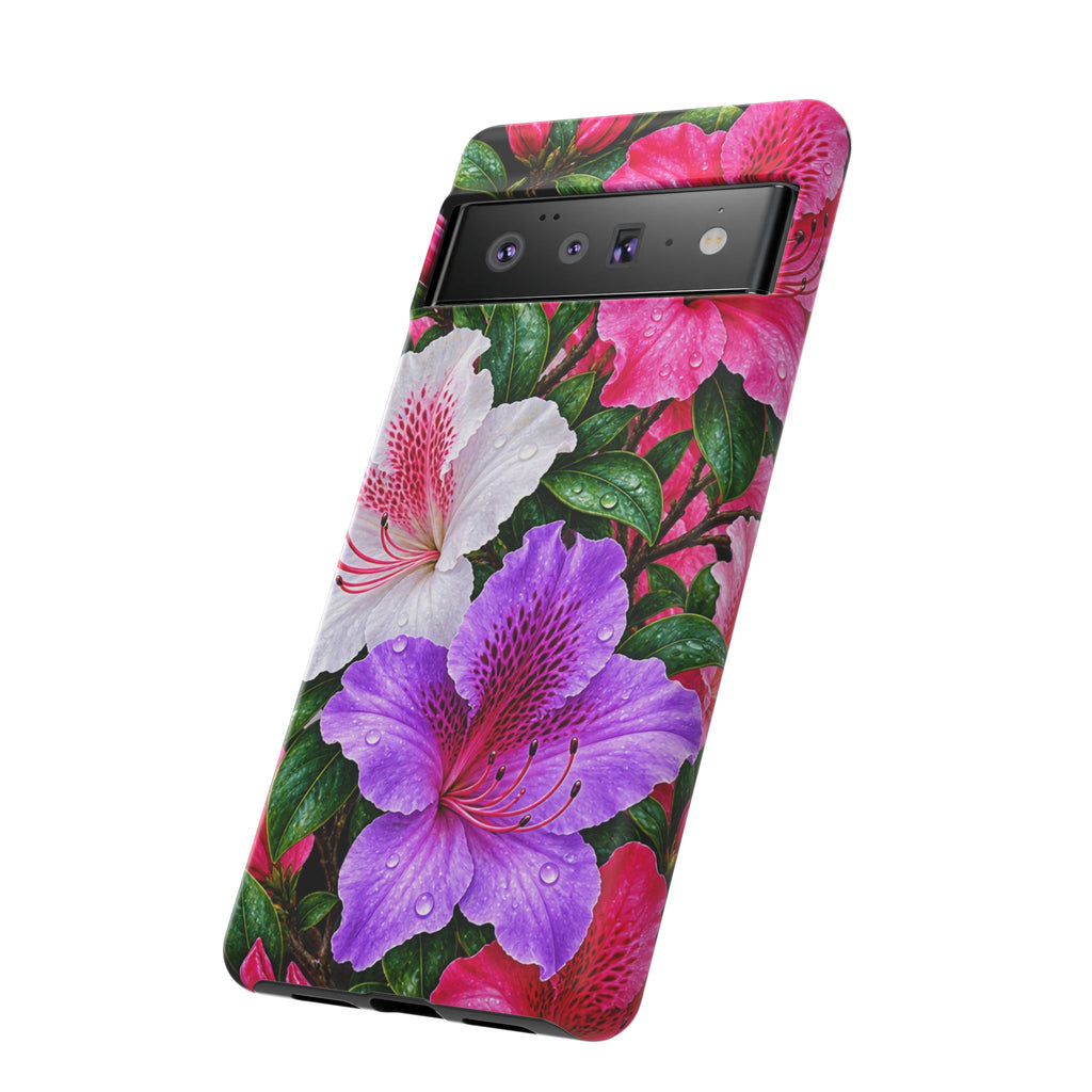 Floral Azalea Phone Case — Vibrant Pink & Purple Blossom Protection