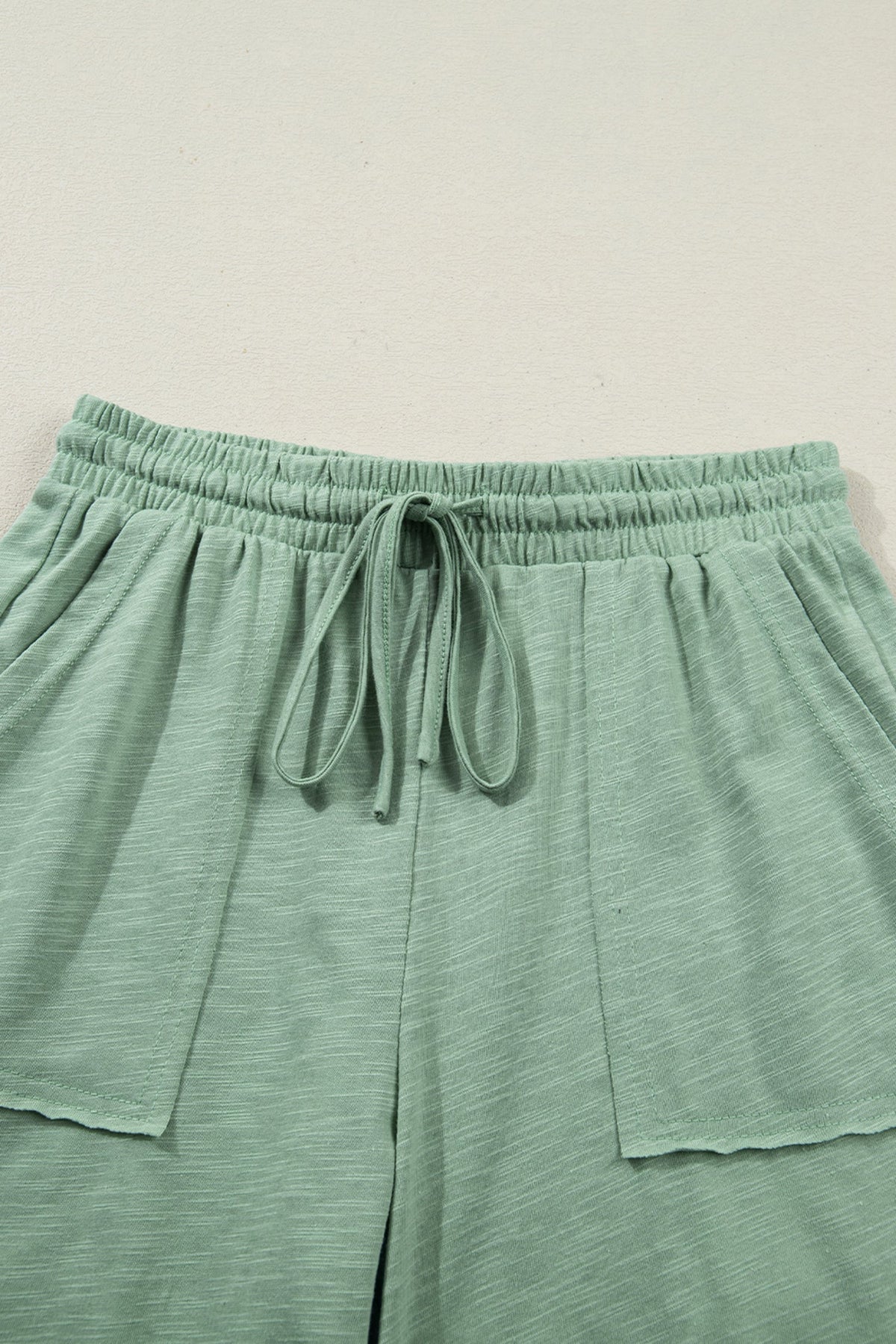Solid Short Sleeve Tee and Drawstring Pants Set